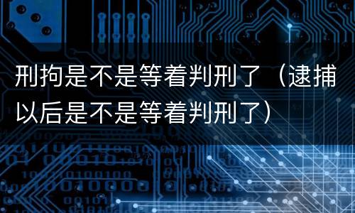 刑拘是不是等着判刑了（逮捕以后是不是等着判刑了）
