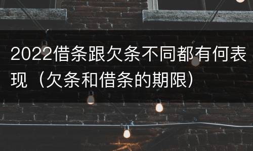 2022借条跟欠条不同都有何表现（欠条和借条的期限）