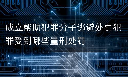 成立帮助犯罪分子逃避处罚犯罪受到哪些量刑处罚