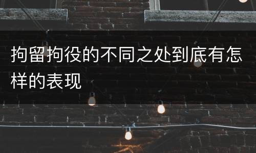 拘留拘役的不同之处到底有怎样的表现