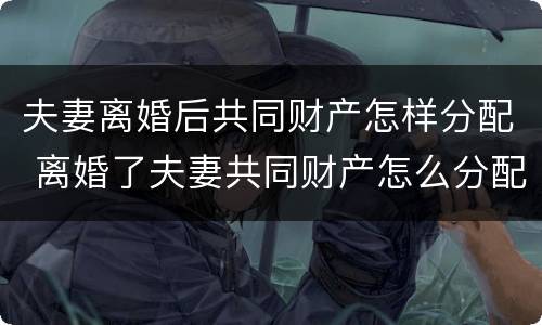 夫妻离婚后共同财产怎样分配 离婚了夫妻共同财产怎么分配