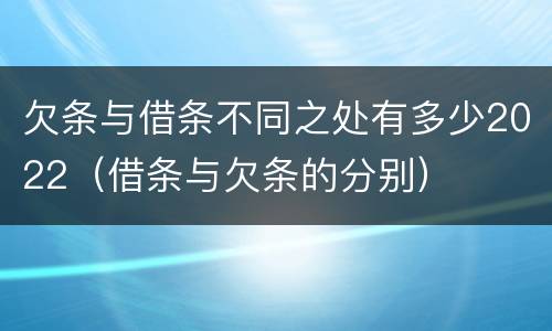 欠条与借条不同之处有多少2022（借条与欠条的分别）