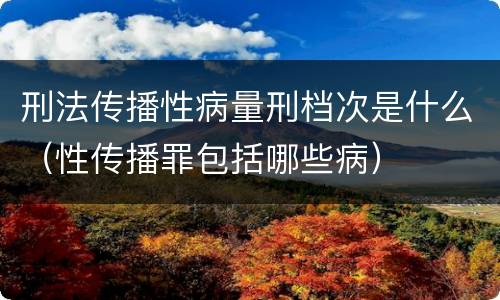 刑法传播性病量刑档次是什么（性传播罪包括哪些病）