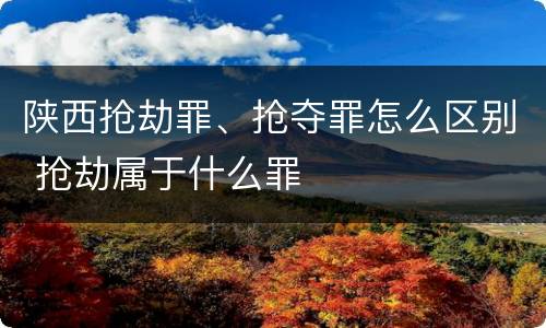 陕西抢劫罪、抢夺罪怎么区别 抢劫属于什么罪