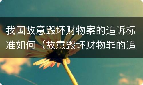 我国故意毁坏财物案的追诉标准如何（故意毁坏财物罪的追诉时效）