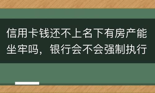 信用卡钱还不上名下有房产能坐牢吗，银行会不会强制执行