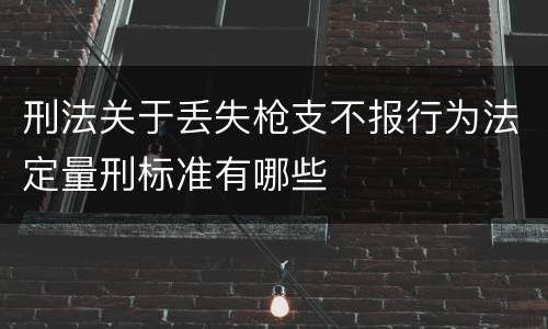 刑法关于丢失枪支不报行为法定量刑标准有哪些