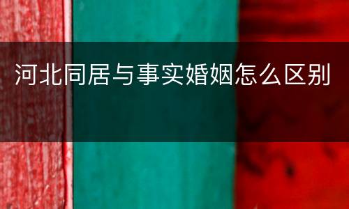 河北同居与事实婚姻怎么区别