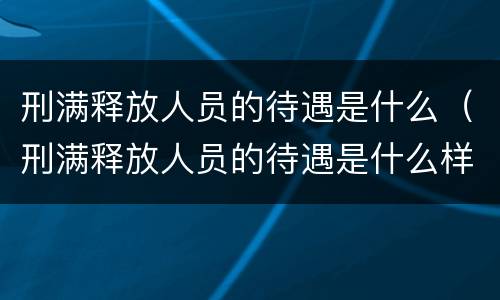 刑满释放人员的待遇是什么（刑满释放人员的待遇是什么样的）