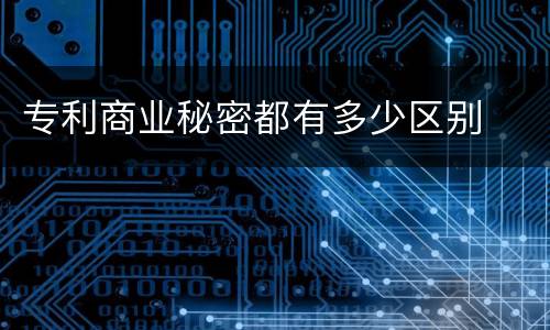 专利商业秘密都有多少区别