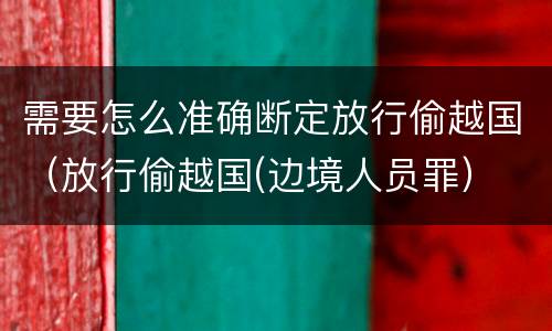 需要怎么准确断定放行偷越国（放行偷越国(边境人员罪）