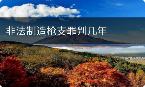 非法制造枪支罪判几年
