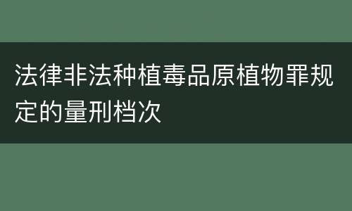 法律非法种植毒品原植物罪规定的量刑档次