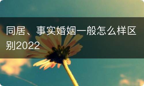 同居、事实婚姻一般怎么样区别2022