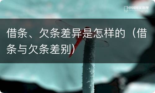 借条、欠条差异是怎样的（借条与欠条差别）