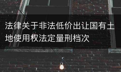 法律关于非法低价出让国有土地使用权法定量刑档次