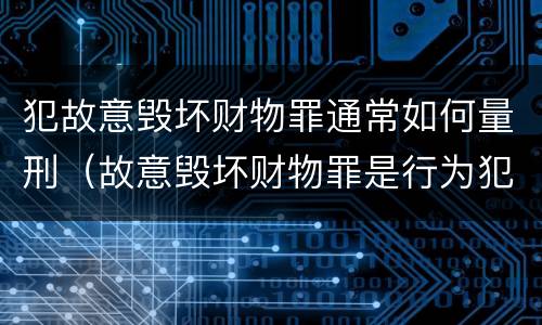 犯故意毁坏财物罪通常如何量刑（故意毁坏财物罪是行为犯吗）