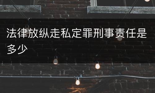 法律放纵走私定罪刑事责任是多少