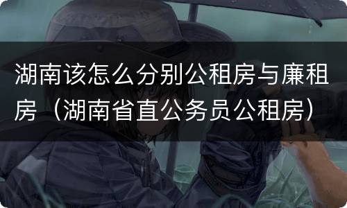 湖南该怎么分别公租房与廉租房（湖南省直公务员公租房）