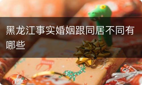 黑龙江事实婚姻跟同居不同有哪些