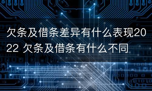 欠条及借条差异有什么表现2022 欠条及借条有什么不同