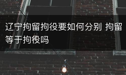 辽宁拘留拘役要如何分别 拘留等于拘役吗