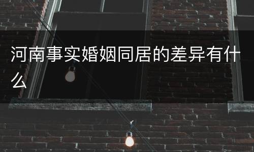 河南事实婚姻同居的差异有什么