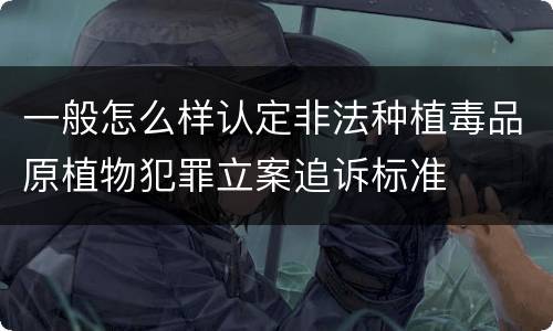 一般怎么样认定非法种植毒品原植物犯罪立案追诉标准