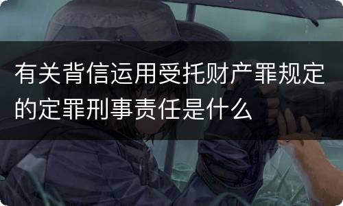 有关背信运用受托财产罪规定的定罪刑事责任是什么