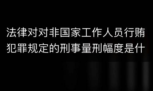法律对对非国家工作人员行贿犯罪规定的刑事量刑幅度是什么