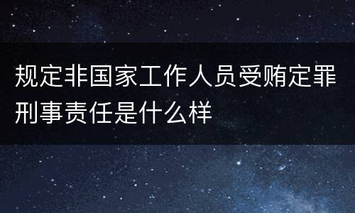 规定非国家工作人员受贿定罪刑事责任是什么样