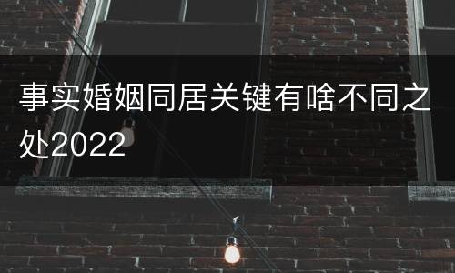 事实婚姻同居关键有啥不同之处2022
