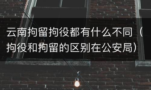 云南拘留拘役都有什么不同（拘役和拘留的区别在公安局）