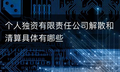 个人独资有限责任公司解散和清算具体有哪些