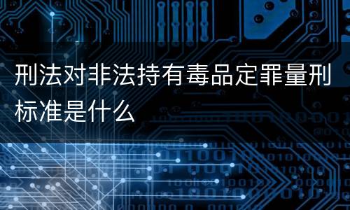 刑法对非法持有毒品定罪量刑标准是什么