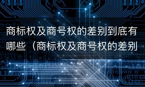 商标权及商号权的差别到底有哪些（商标权及商号权的差别到底有哪些原因）
