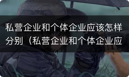 私营企业和个体企业应该怎样分别（私营企业和个体企业应该怎样分别注册）