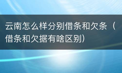云南怎么样分别借条和欠条（借条和欠据有啥区别）