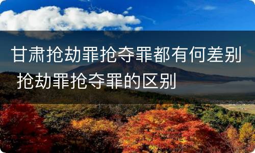 甘肃抢劫罪抢夺罪都有何差别 抢劫罪抢夺罪的区别