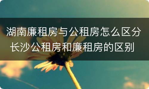 湖南廉租房与公租房怎么区分 长沙公租房和廉租房的区别