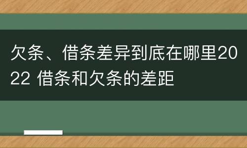 欠条、借条差异到底在哪里2022 借条和欠条的差距
