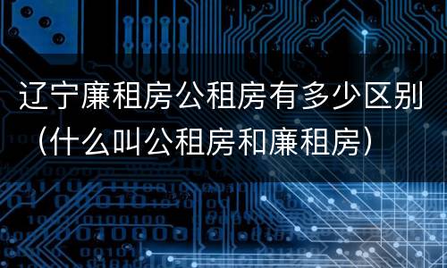 辽宁廉租房公租房有多少区别（什么叫公租房和廉租房）