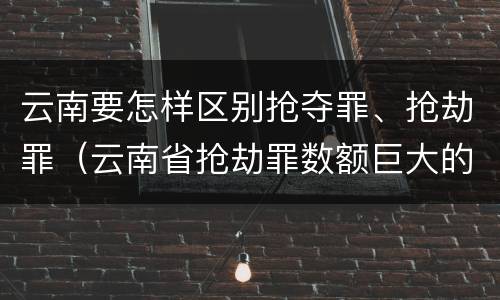 云南要怎样区别抢夺罪、抢劫罪（云南省抢劫罪数额巨大的标准）