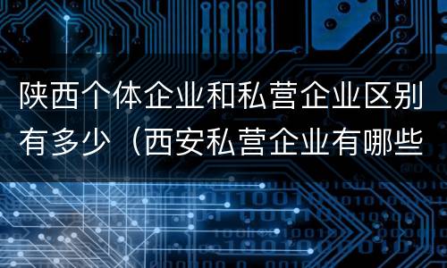 陕西个体企业和私营企业区别有多少（西安私营企业有哪些）