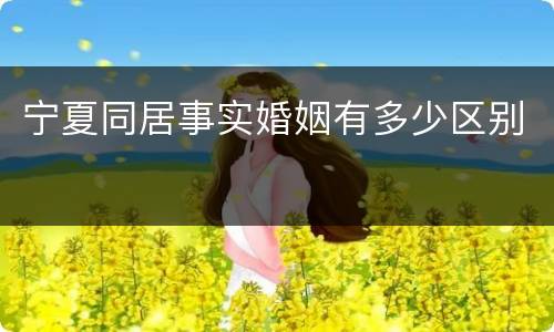 宁夏同居事实婚姻有多少区别