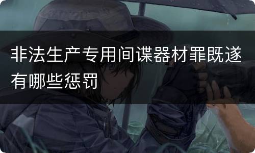 非法生产专用间谍器材罪既遂有哪些惩罚