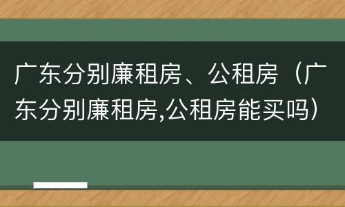 广东分别廉租房、公租房（广东分别廉租房,公租房能买吗）