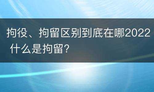 拘役、拘留区别到底在哪2022 什么是拘留?