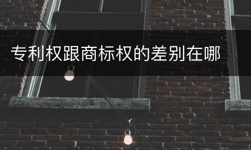 专利权跟商标权的差别在哪