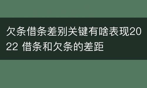 欠条借条差别关键有啥表现2022 借条和欠条的差距